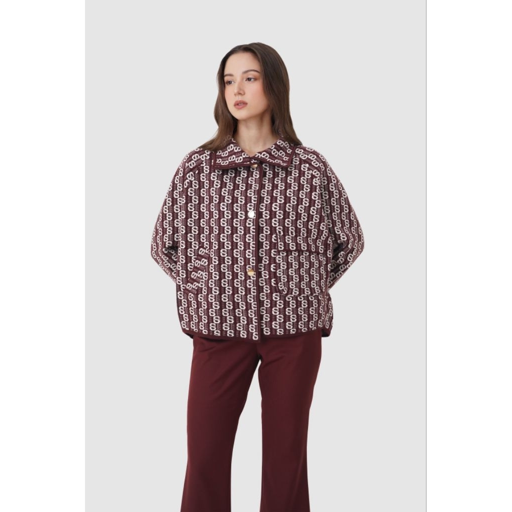 Leena Jacket Maroon Buttonscarves