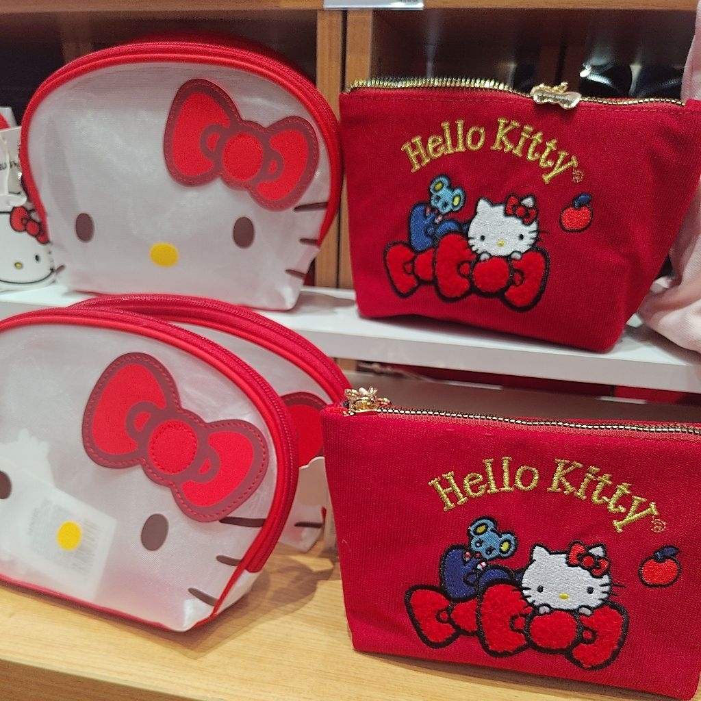 Miniso Hello Kitty Hellokitty Classic Series Pouch Transparant Transparan Tempat Pensil Kosmetik Cos