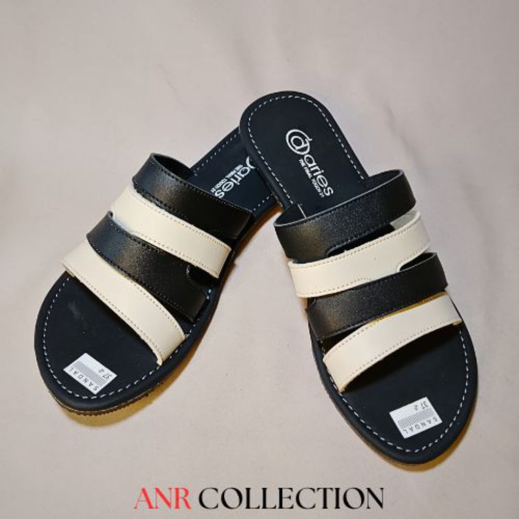 Sandal Tasik Sandal Wanita Sandal Model Selop dan Capit Kulit Imitasi Hak Karet Premium Tidak Licin 