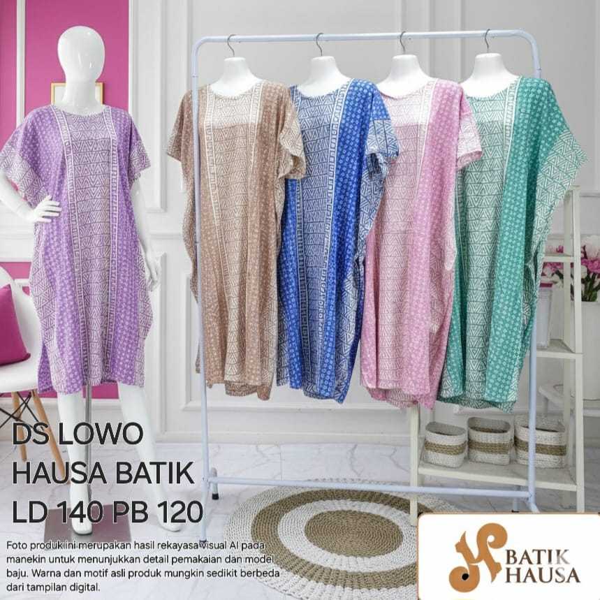 BATIK HAUSA Daster Cap Pekalongan Resleting Depan Kelelawar Busui Rayon Super All Size kualitas LUZA