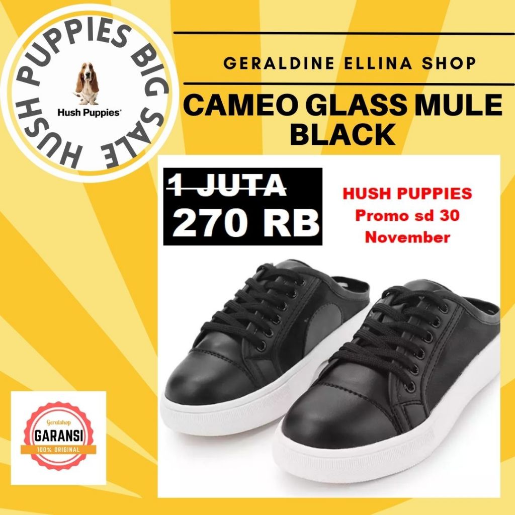 Sepatu Sneakers Wanita Hush Puppies Footwear Original Seri CAMEO GLASS LACE UP