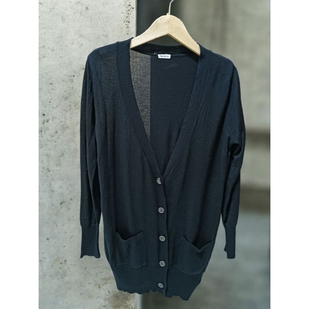 long cardigan hitam { Baju PL }