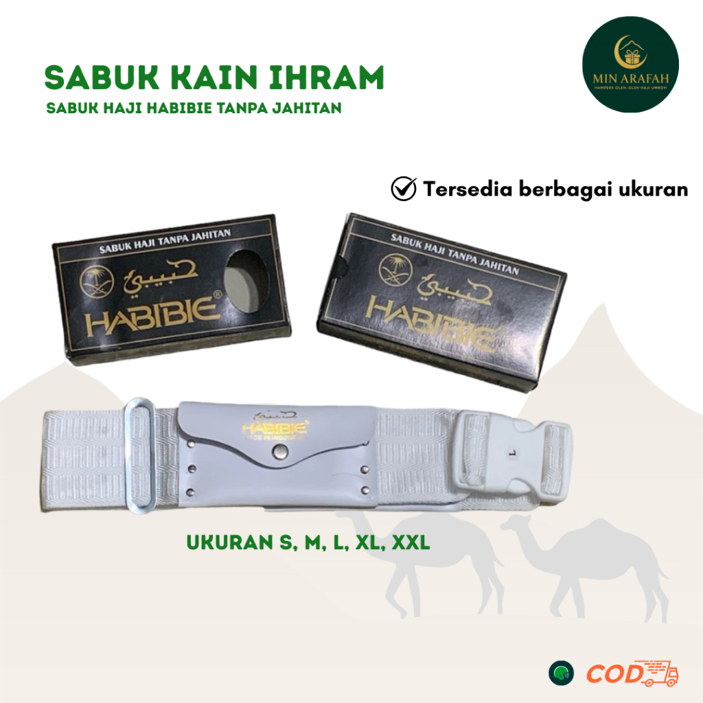 Sabuk kain ihram tanpa jahit pria Sabuk Haji Habibie/Sabuk Kain Ihram/Sabuk Perlengkapan Haji Umroh