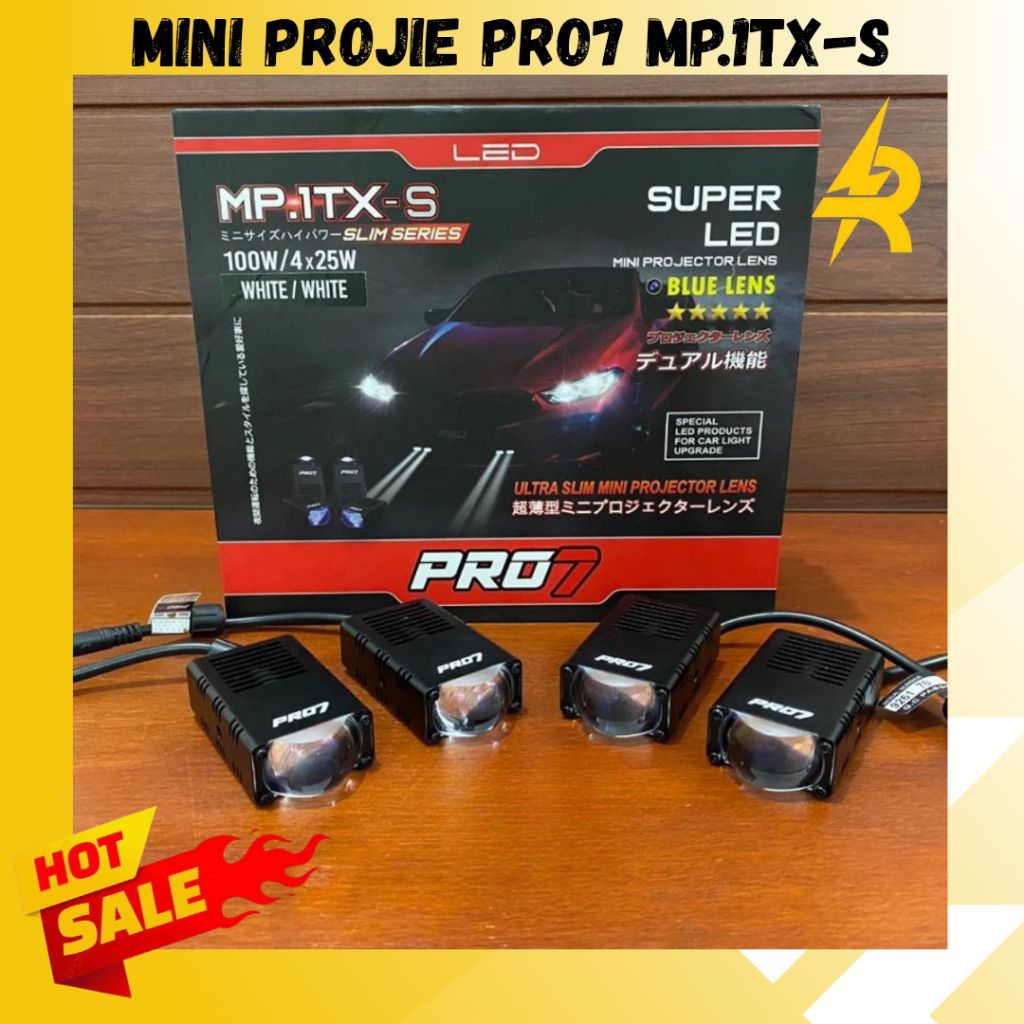 MINI PROJIE PRO7 MP. 1TX - S / MP1TX SLIM Blue Lens 4x25W / MP1TXS