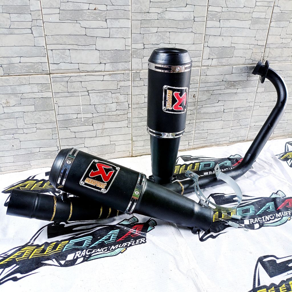 Knalpot racing VIXION old AKRAPOVIC LORENZO Hitam vixion new