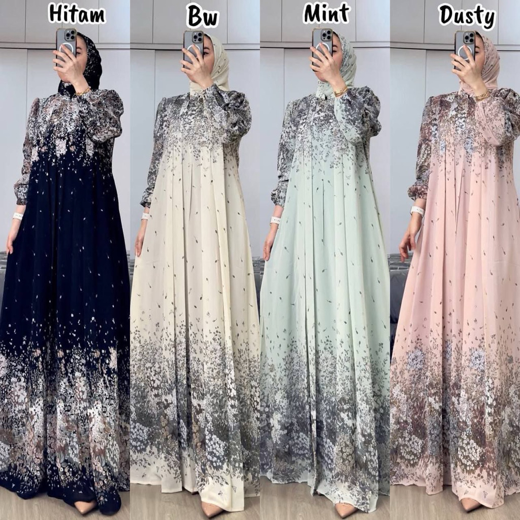 Gamis Tiara Set Hijab Rayon Diamond Premium