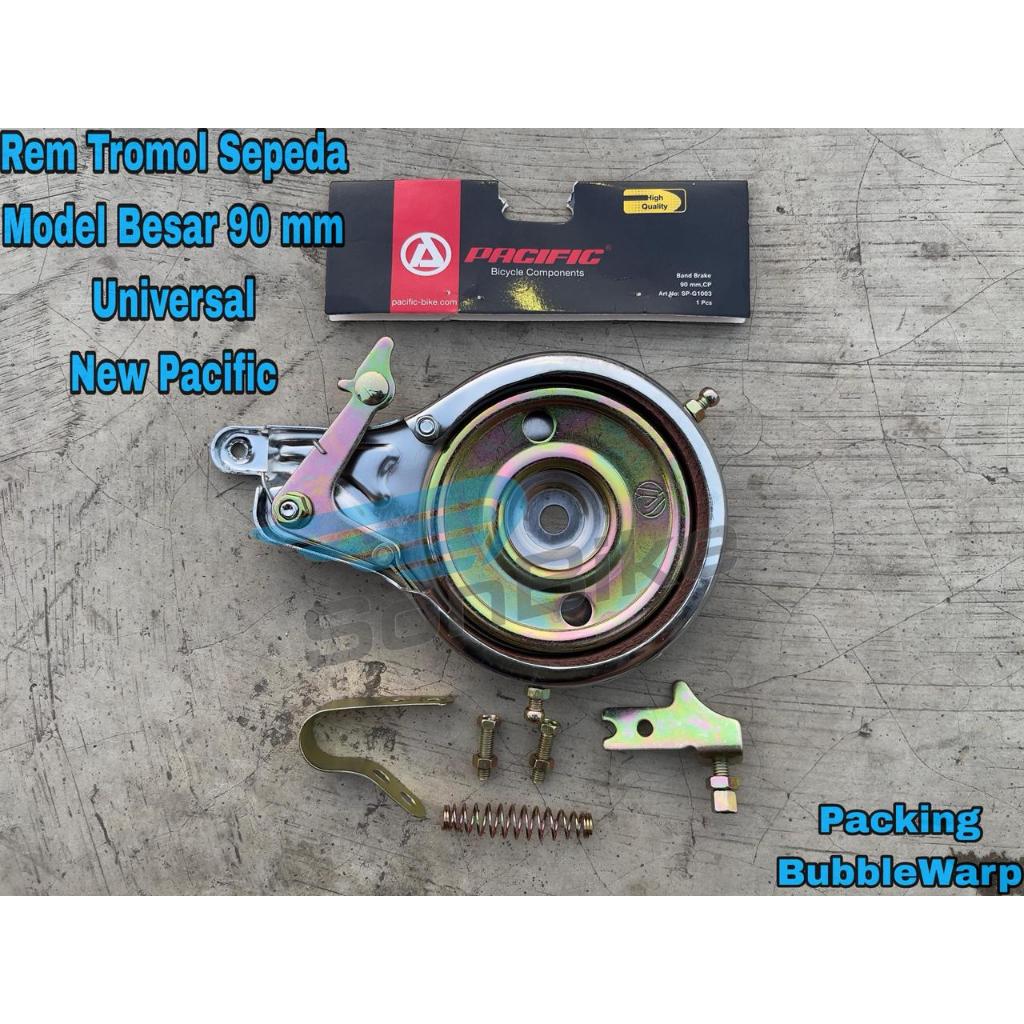 Rem Tromol Rem Belakang Sepeda Mini Gunung MTB Onthel Band Brake 90MM Pacific Chrome New Product Pac
