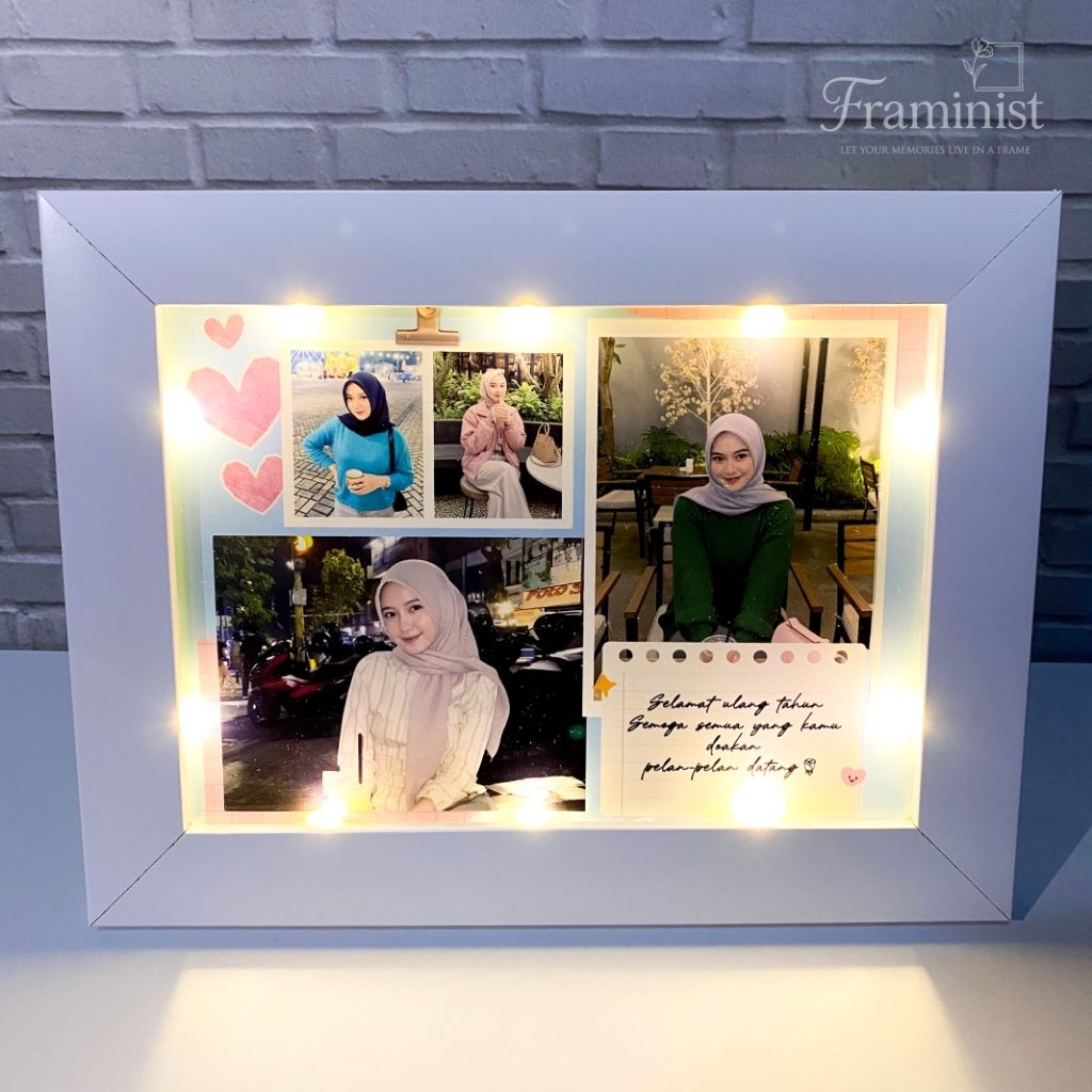 Kado Bingkai Custom Foto & Ucapan | PF4-A | Kado Ulang Tahun / Sahabat / Wedding Gift