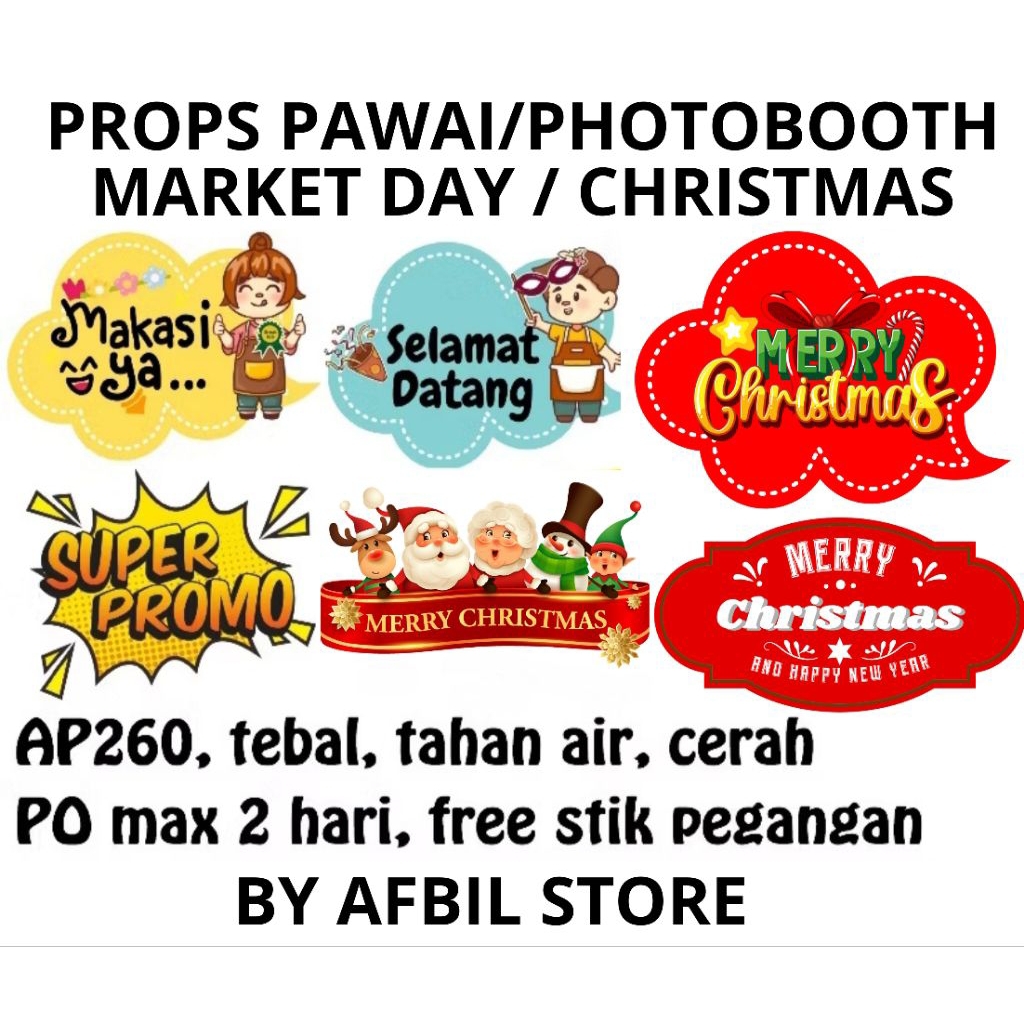 Props Photobooth Natal Christmas Market Day / Dekorasi Photobooth Market Day Bazar Natal Gereja