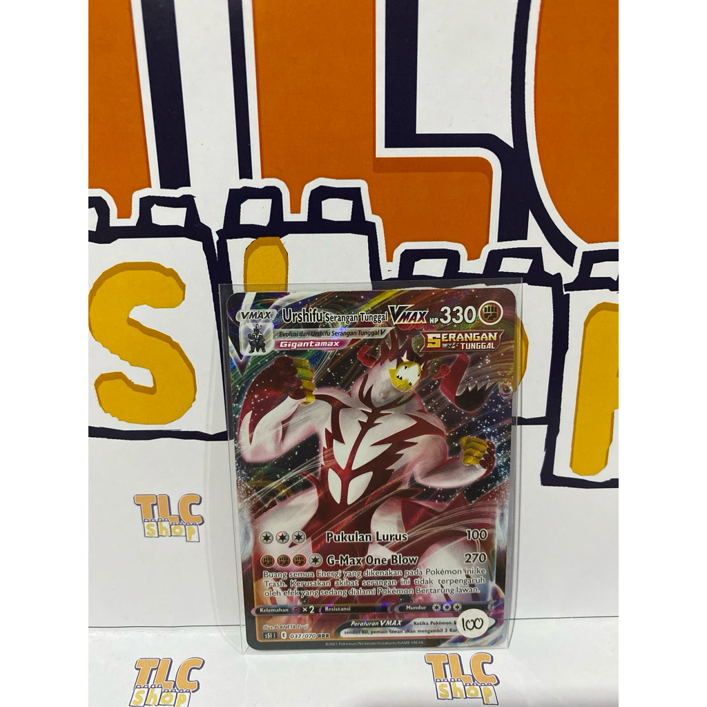 Kartu Pokemon Indonesia Urshifu Serangan Tunggal VMAX