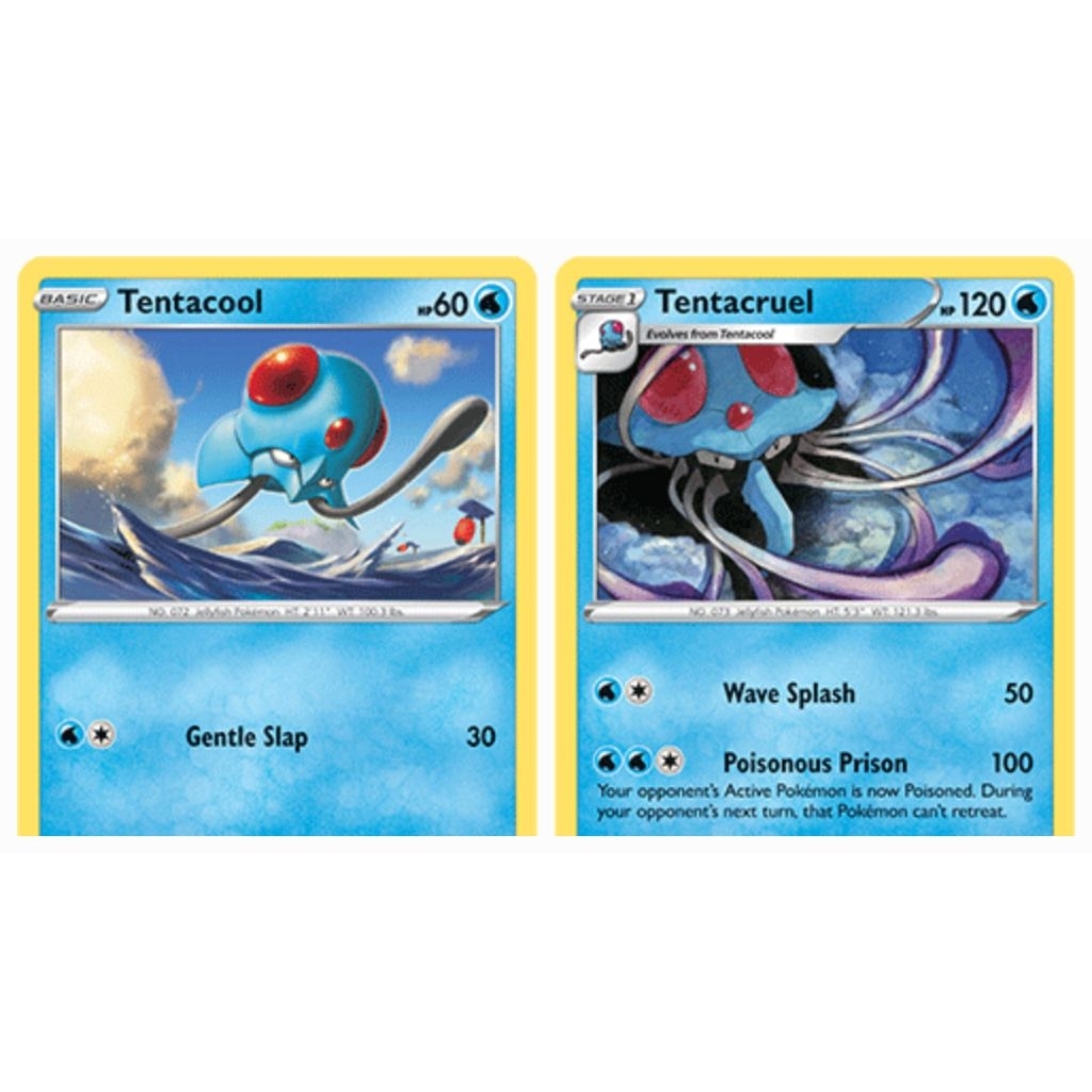 Tcg Pokemon Tentacool & Tentacruel Evoline Common