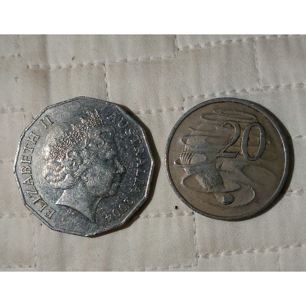 Koin 50 20 cent Aus