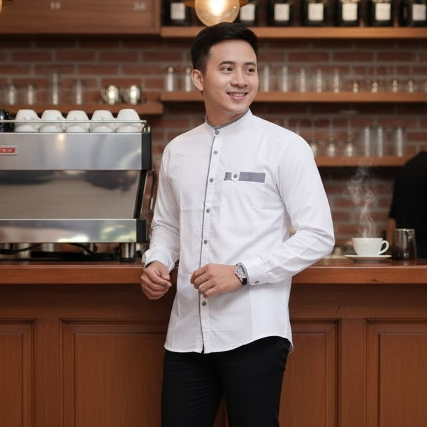 ABHA.ID Baju Koko Pria Muslim 2026 koko Kombinasi Hadroh Azzahir Santri Modern