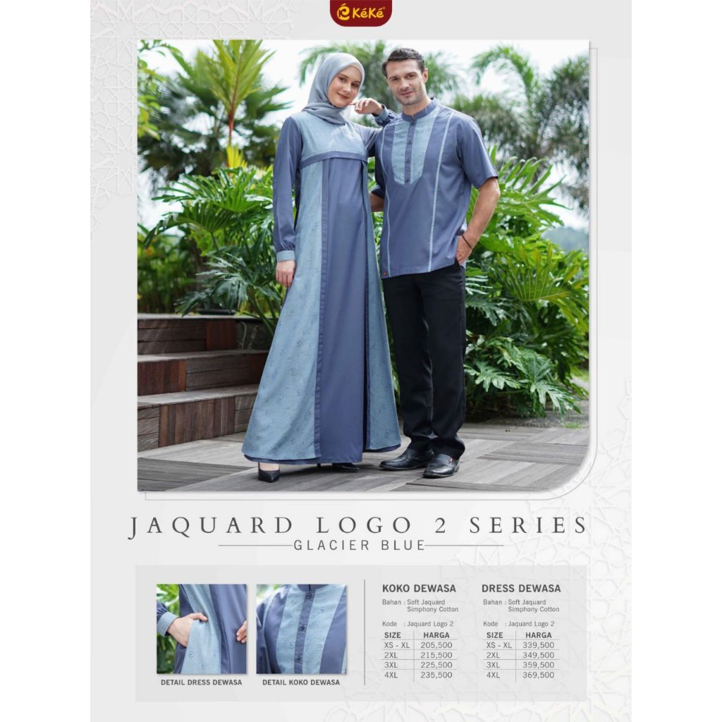GAMIS DEWASA KEKE JAQUARD LOGO 2 WARNA GALCIER BLUE,BLACK MAROON,TERA OLIVE