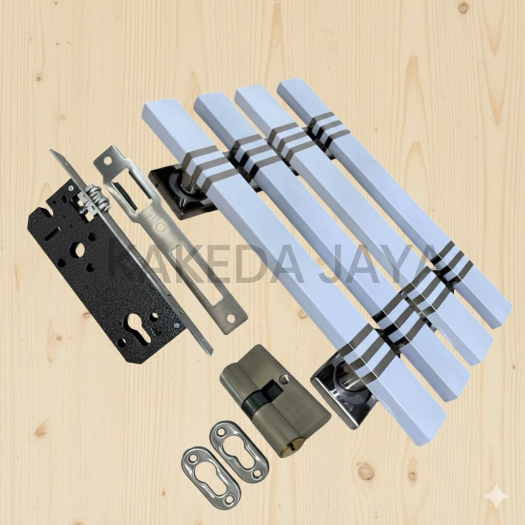 Limaukuit_Space Handle Pintu Minimalis 2 Pintu Paket Gagang Pintu Satu Set Untuk Pintu Kupu Tarung /