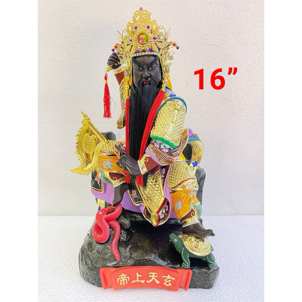 patung Siongtekong - hian tian shang ti - pek ti - xuan tian shang di 16in bahan kayu taiwan