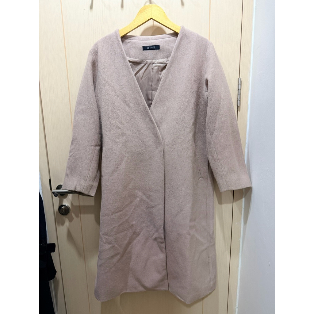 Winter Wool Coat Panjang Dusty Pink