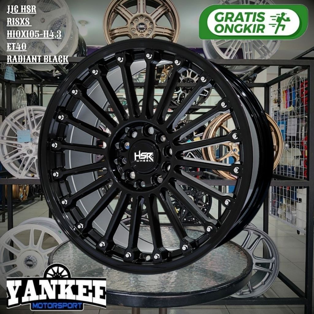 Pelek Mobil HSR JJC Ring 18 4Pcs Untuk Xpander,Crz,Tracker,Astra Velg R18 murah Lobang 5