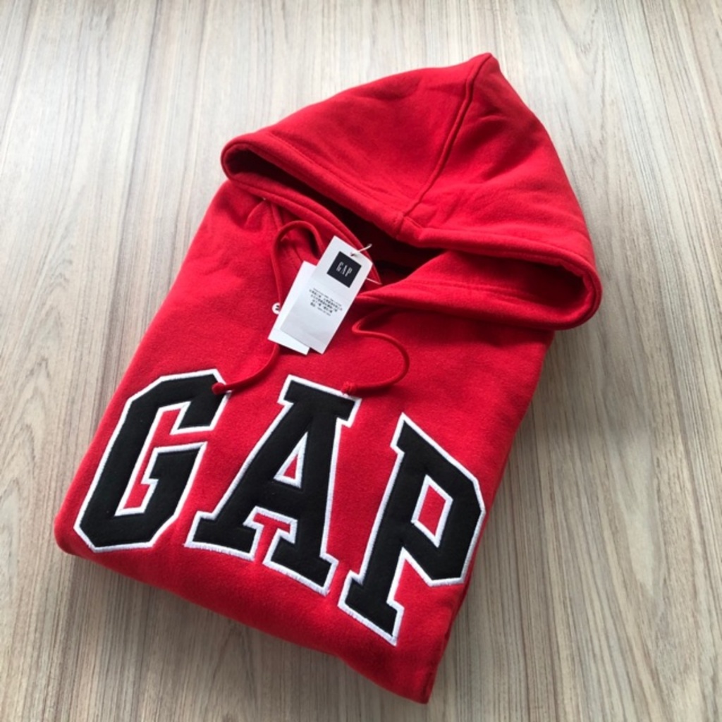 Jaket Gap - Hoodie Gap Merah Teks Bordir Pria Wanita tebal Premium size M sampai XXL - Sweater Gap D