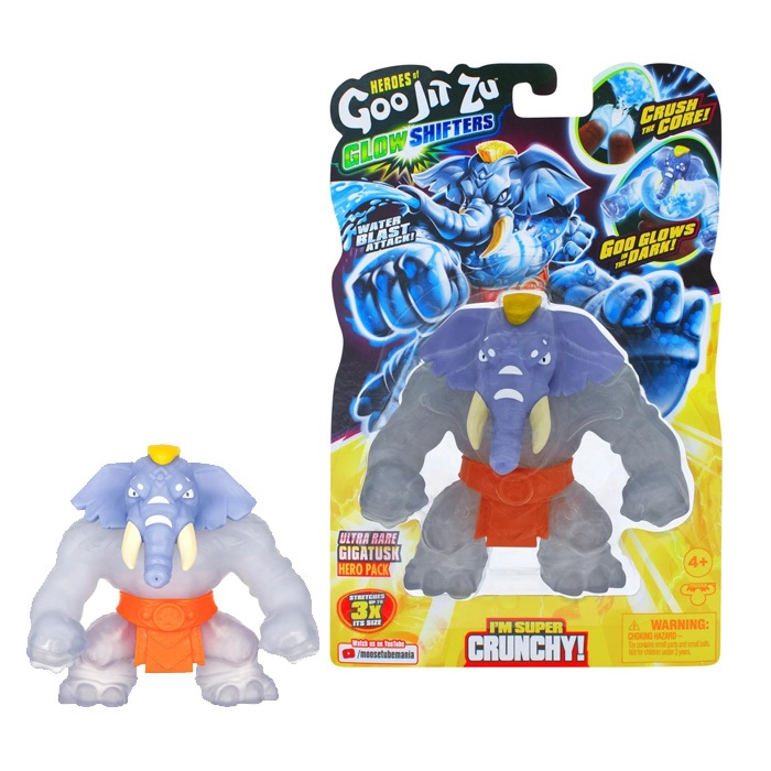 Heroes Of Goo Jit Zu Hero Super Crunchy Glow Shifters Gigatusk Hero Ultra Rare
