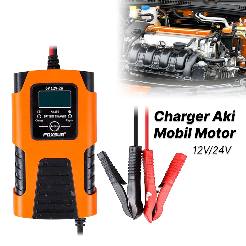 Alat Setrum Cas Charger Aki Mobil Motor Baterai 6V/12V 4-40Ah