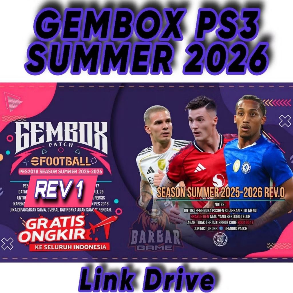NEW Gembox Terbaru PES 2026 GEMBOX SUMMER PS3 FINAL TRANSFER SEPTEMBER 2025 - sedia game ps2 ps3 ps4