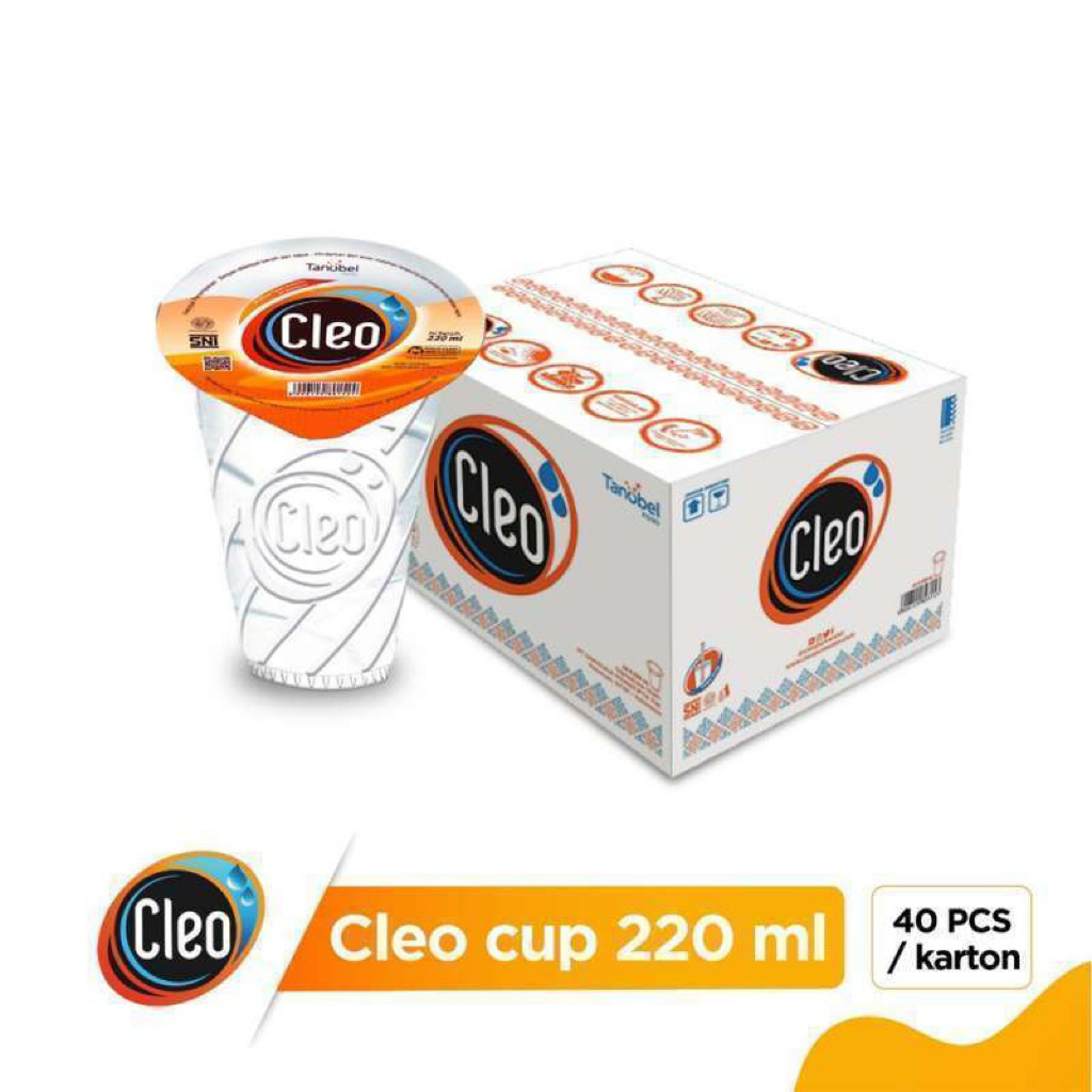 cleo air mineral cup 220ml isi 40pcs (grosir)
