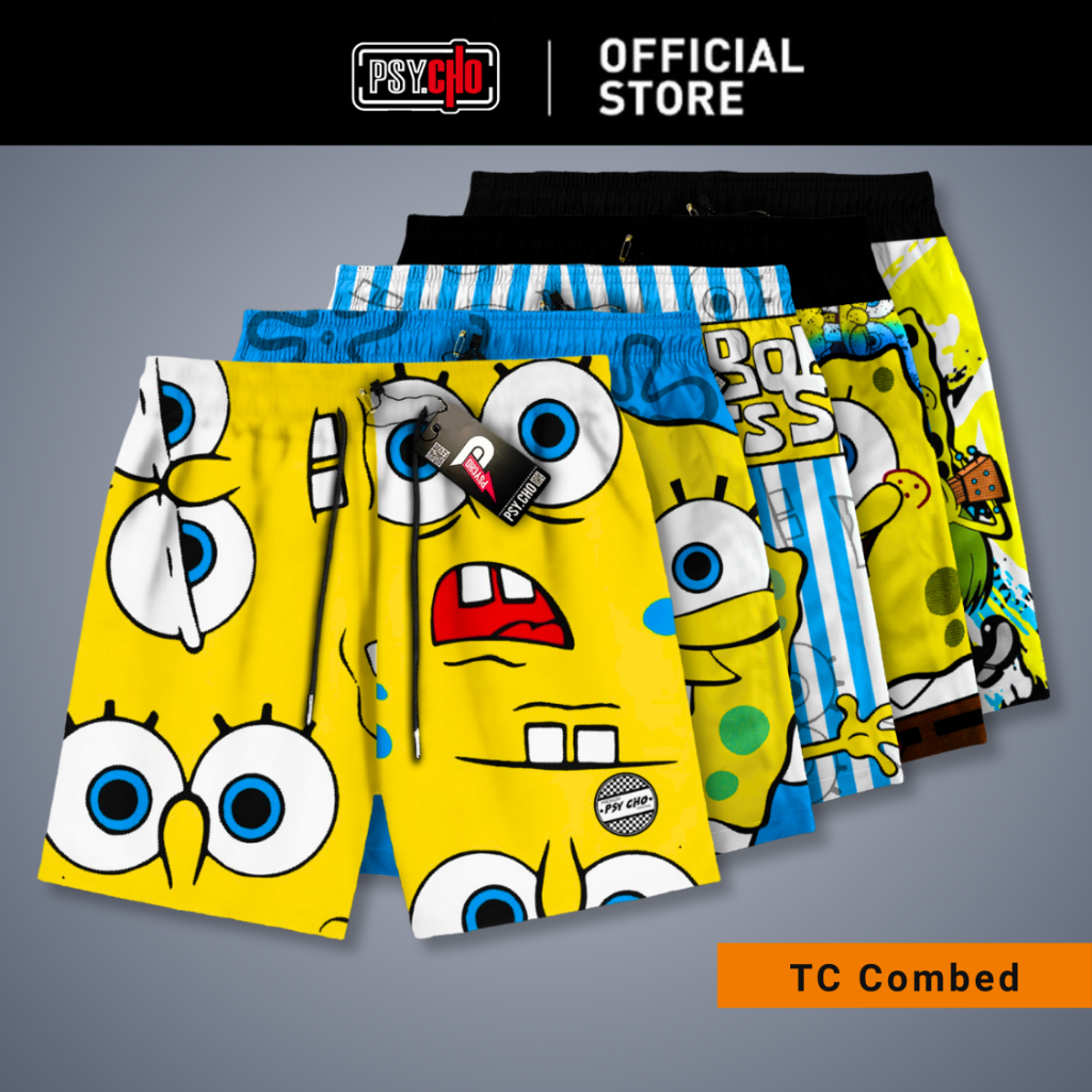 CTL-05 Boxer pria| Grosir celana bokser kolor spongebob anime | Celana pendek pantai pakaian dalam
