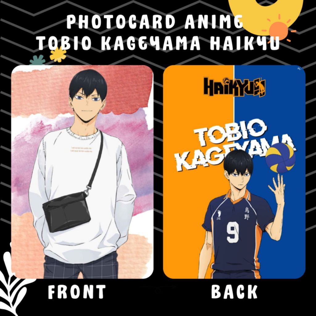 [Jasa Cetak] Photocard Anime Tobio Kageyama Haikyu Cetak 2 Sisi Termurah