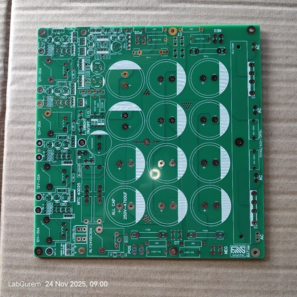PCB PSU 12 ELCO U/ AB TD 4 CHANEL DGN SOFTSTART DC PROTEK SPEAKER PSU FAN-REGULATOR PSU EXTRA DOBEL 