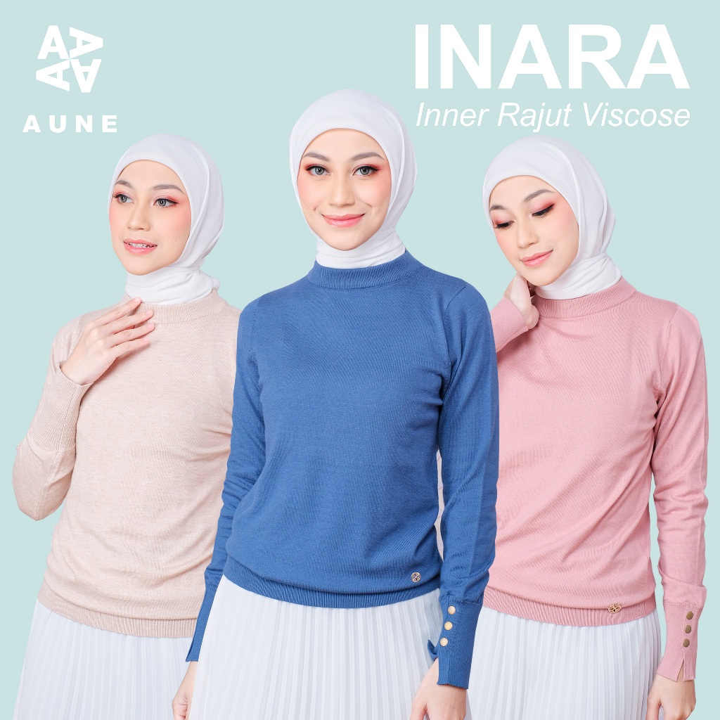 Aune hijab kaos Atasan Inner Inara Wanita Bahan Knit Blouse Rajut