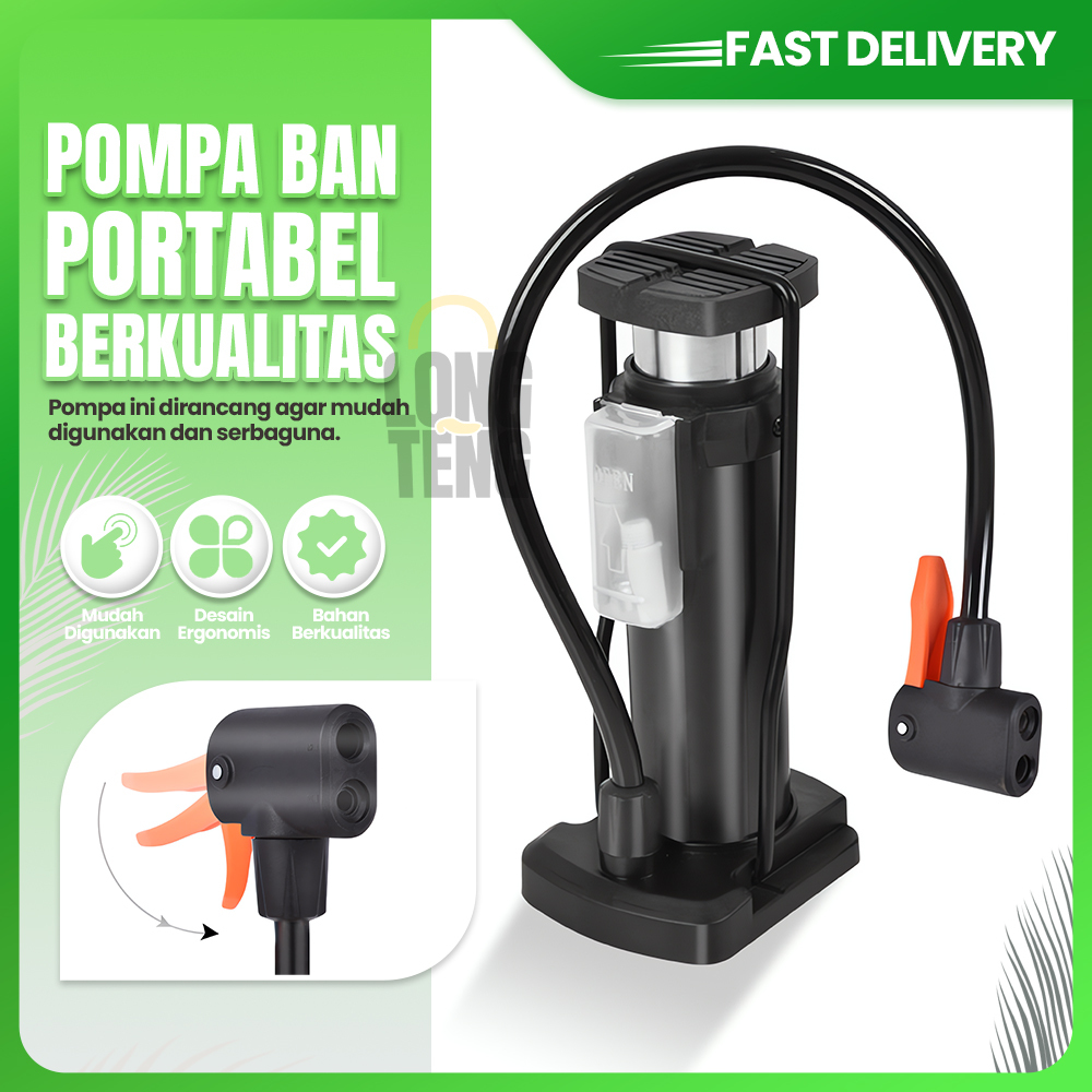 Pompa Angin Kaki Portable Mini Darurat Ban Sepeda Motor Mobil