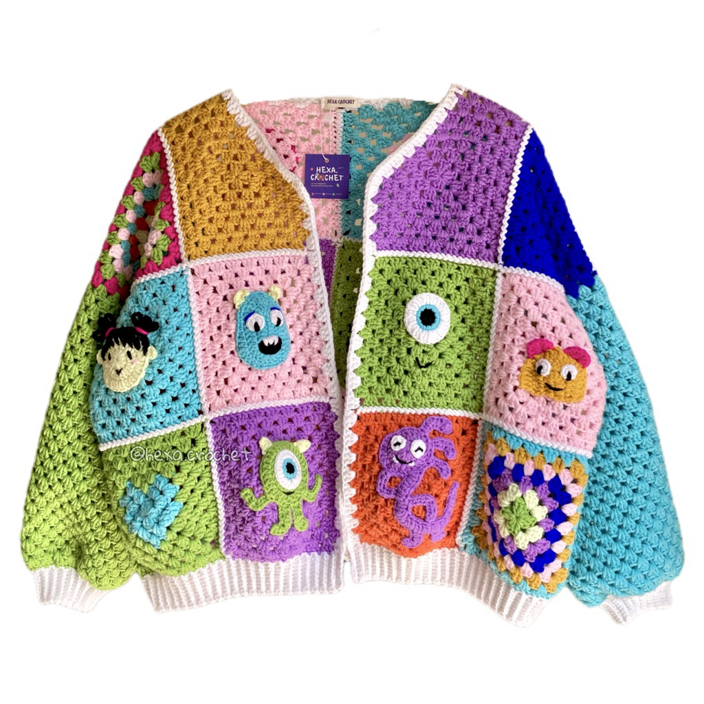 CUSTOM CHARACTER CROCHET CARDIGAN /  cardigan rajut karakter (handmade crochet)