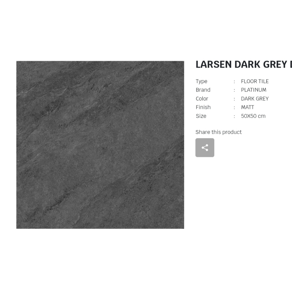 Keramik 50x50 Kilap Cutting PLATINUM Super Stop Larsen Grey / Dark Grey