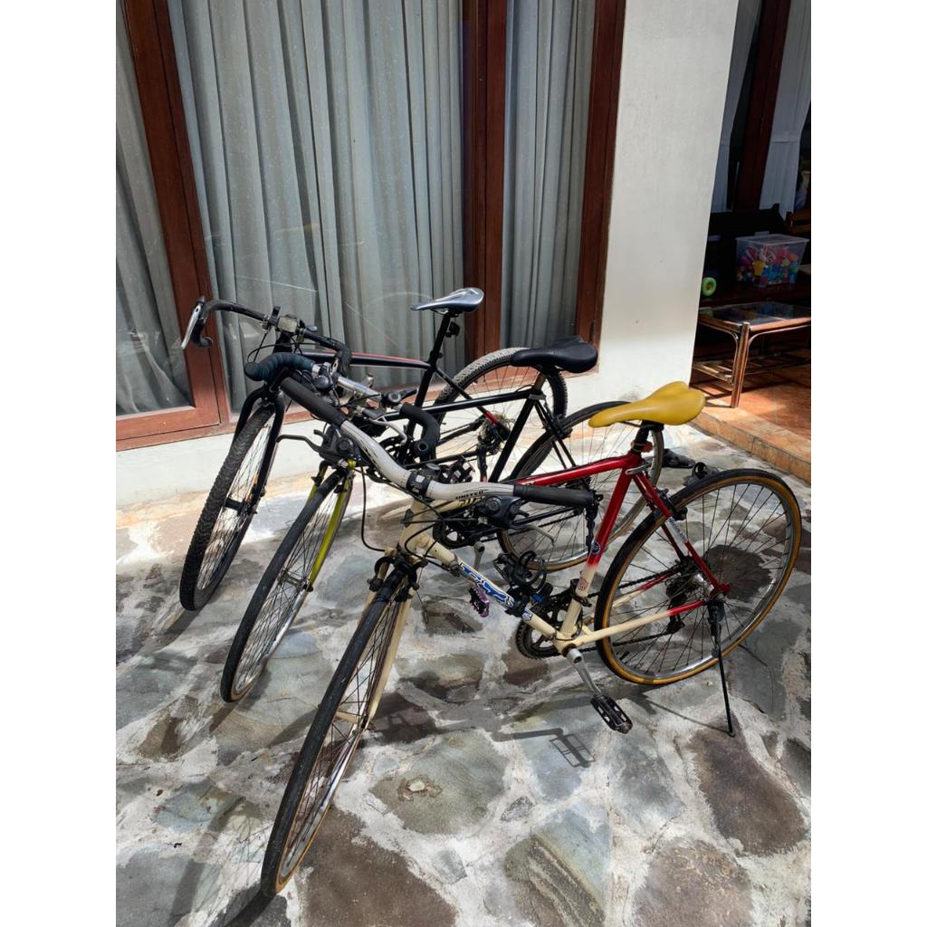 Jual Murah 3 Sepeda Balap/Fixie Hitam Stang Lurus Steel Custom