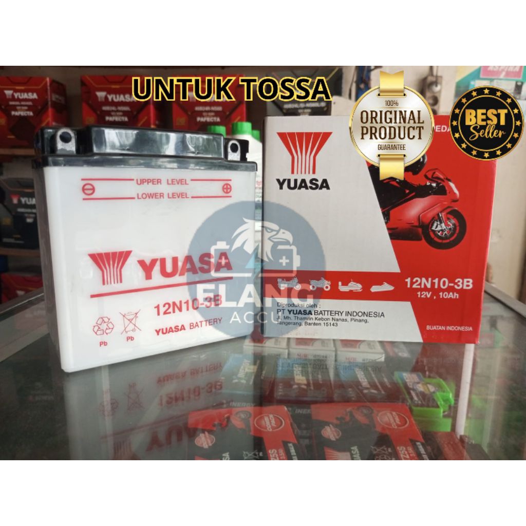 AKI YUASA 12N10-3B BASAH ORIGINAL/UNTUK TOSSA, AKI GENSET RUMAH, AKI AUDIO ODONG-ODONG