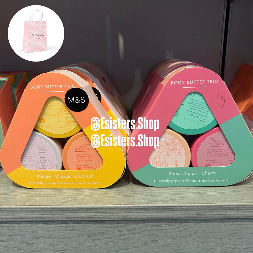 Marks and Spencer Body Butter Trio Body Butter Set Isi 3 (Shea Melon Cherry) (Manggo Orange Coconut)