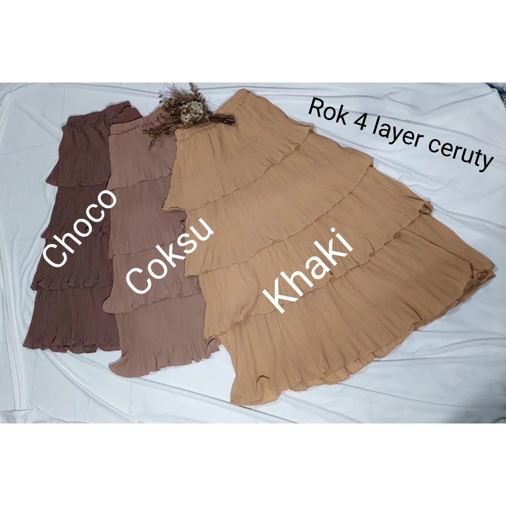 Rok Plisket Ceruty 4 Layer/ Ceruty Layer