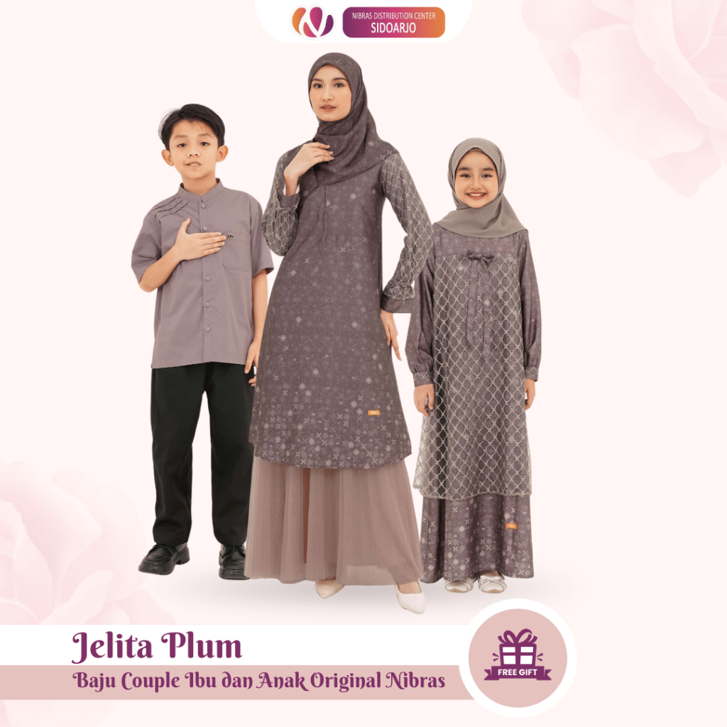 Set Couple Ibu dan Anak Muslimah Baju Couple Ibu Anak Perempuan dan Laki-Laki Terbaru Nibras Jelita