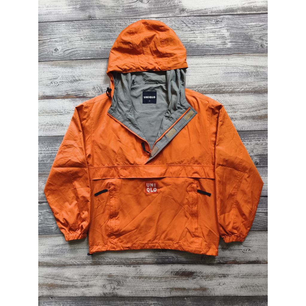 Jaket UNIQLO Cagoule nihonsei-chukohin hoodie anorax kantong doraemon outdoor windbreaker motoran ha