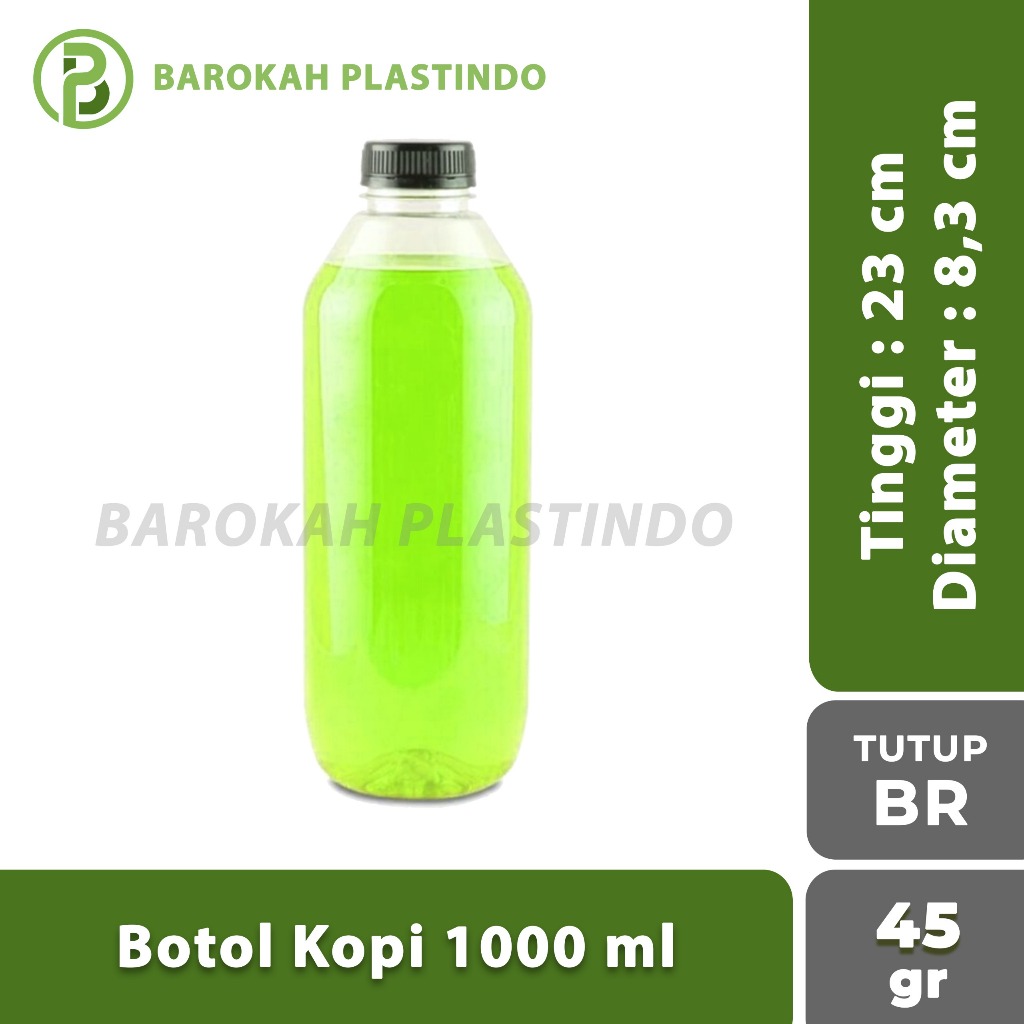 Botol Kopi 1000 ml / Botol Plastik 1000 ml / Botol Tebal 1000 ml