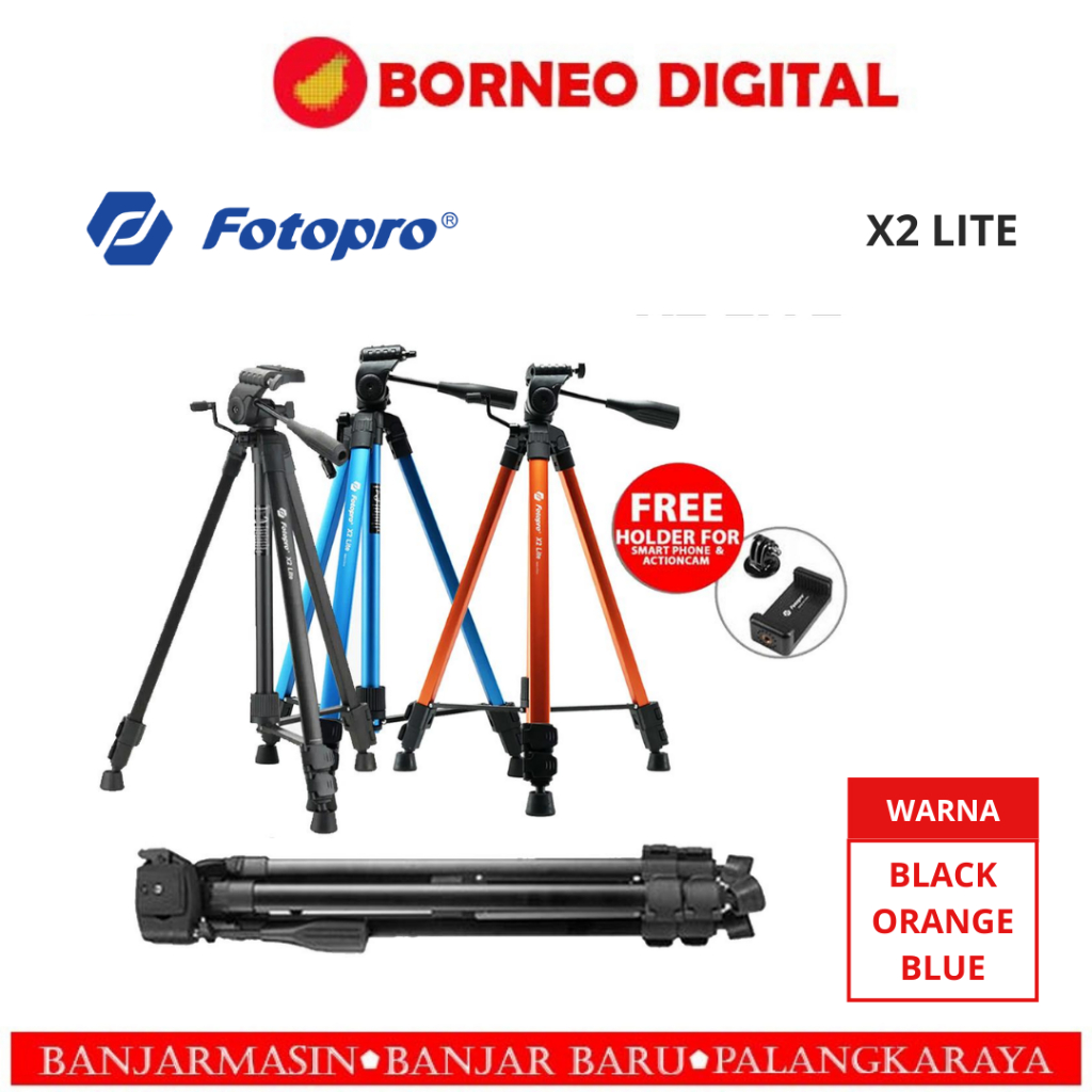 Fotopro X2 Lite Aluminium Tripod Kamera Smartphone Action Cam Tripod HP