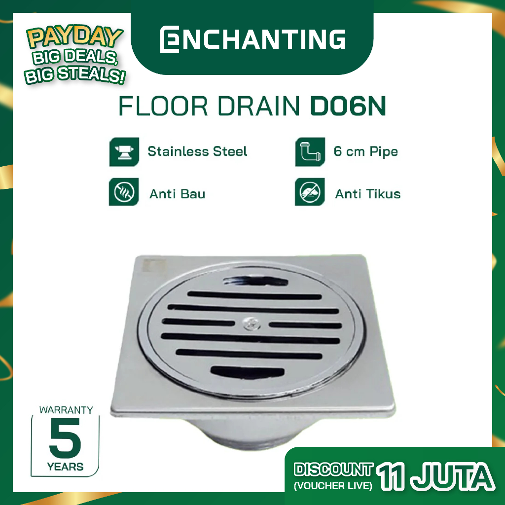 Saringan Got Floor Drain Europe Enchanting D06N Stainless Steel