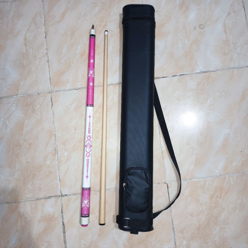 SET BILLIARD PINK (STICK BILLIARD KAYU+TAS BILLIARD) JUAL RUGI ALL GOOD CONDI