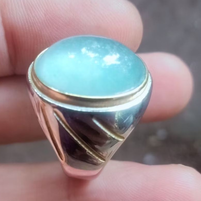 Cincin Giok Asli Jadeite Burma Ice. Tipe A