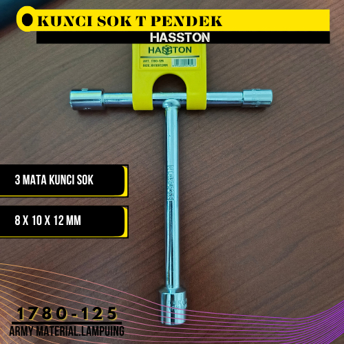 HASSTON KUNCI SOK T PENDEK 3 UKURAN 8 X 10 X 12 MM TIPE 1789-125 SHOCK T PENDEK ORIGINAL @ARMY