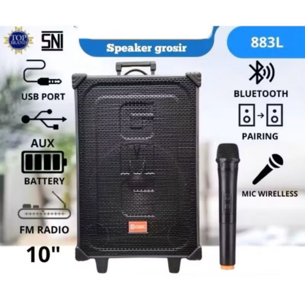 Speaker GMC 883L/Speaker GMC 10"Bonus 1 Mic Wireless