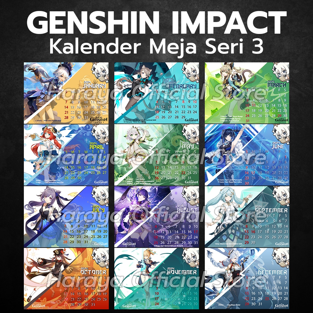Kalender Meja Genshin Impact Koleksi [Seri 3] ANIME/MANGA/GAME/GENSHIN IMPACT KALENDER/MERCHANDISE/M