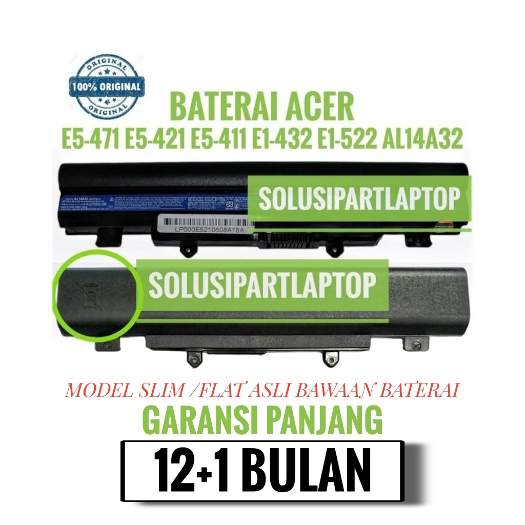 Baterai Laptop Acer e5 471 e5 471g e5 471pg AL14A32 Original