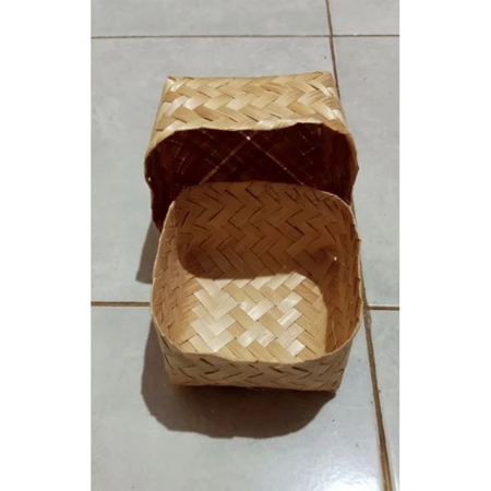 Perlengkapan Rumah Tempat Penyimpanan Makanan Besek Bambu Besek Hampres Anyaman Bambu